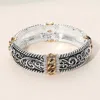 Fashnzfab Rhinestone Accent Ornate Stretch Bracelet Clear, Two Tone In Multi