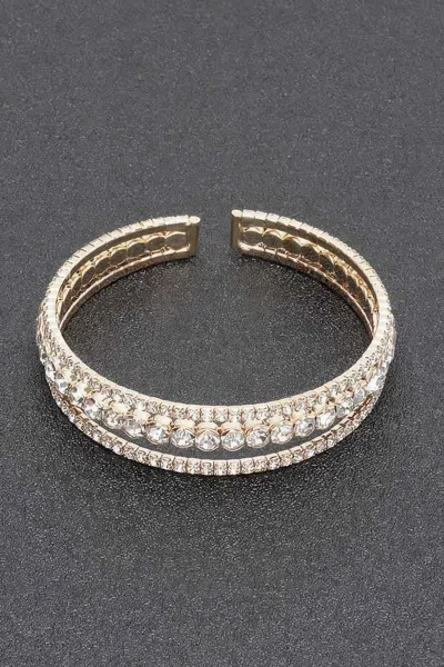 Fashnzfab Rhinestone Bracelet In Neutral