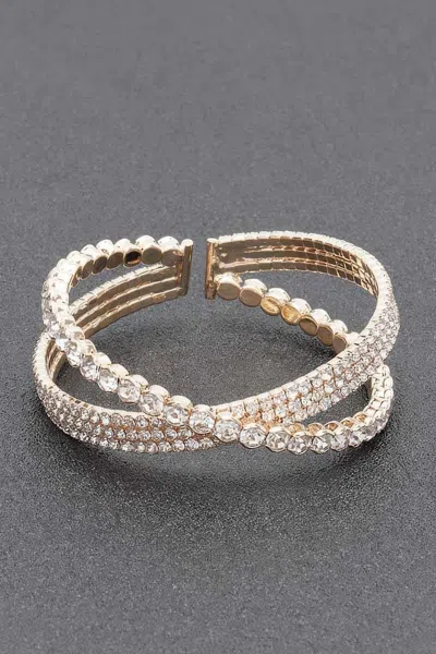 Fashnzfab Rhinestone Bracelet In Multi