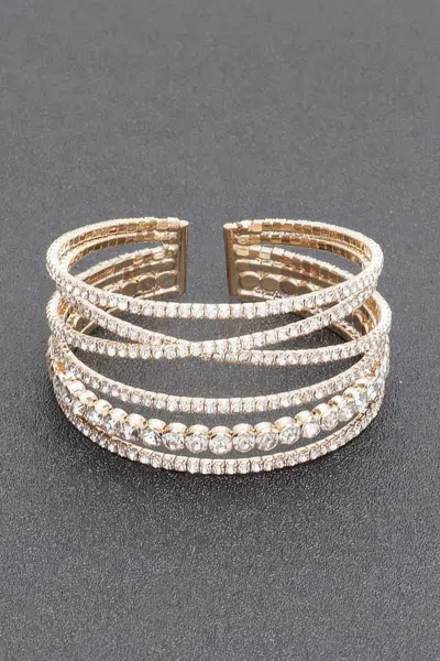 Fashnzfab Rhinestone Bracelet In Multi