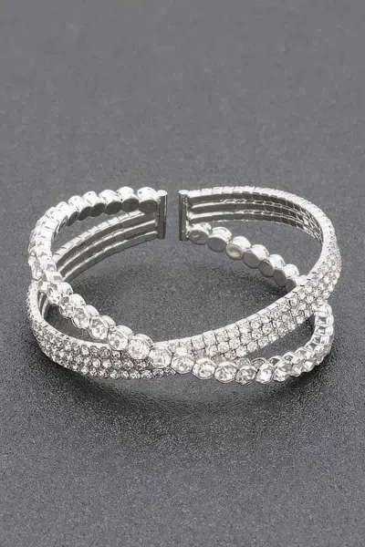 Fashnzfab Rhinestone Bracelet In Multi