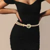 Fashnzfab Rhinestone Buckle Accent Chain Waist Chain Belt In Gold