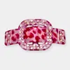 Fashnzfab Rhinestone Buckle Leopard Print Resin Hair Barrette In Pink