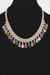 Fashnzfab Rhinestone Choker In Multi