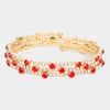Fashnzfab Rhinestone Coil Evening Bracelet Gold, Siam In Multi