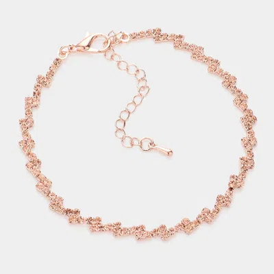 Fashnzfab Rhinestone Crystal Evening Bracelet Peach In Pink