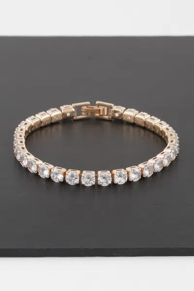 Fashnzfab Rhinestone Cuff Bracelet In Purple