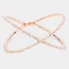 Fashnzfab Rhinestone Cuff Evening Bracelet Clear, Rose Gold In Multi