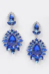 Fashnzfab Rhinestone Dangle Earring In Blue