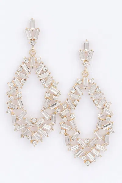Fashnzfab Rhinestone Earring In Metallic