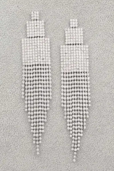 Fashnzfab Rhinestone Earring In Metallic