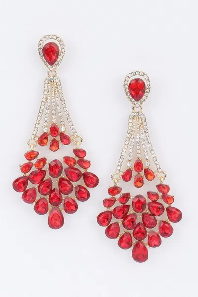 Fashnzfab Rhinestone Earring In Pink