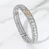 Fashnzfab Rhinestone Embellished Adjustable Evening Bracelet Ab, Silver In Silver