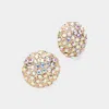 Fashnzfab Rhinestone Embellished Dome Stud Earrings - Ab, Gold In Gold