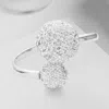 Fashnzfab Rhinestone Embellished Double Ball Hinged Evening Bracelet Rhodium In Multi