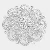 Fashnzfab Rhinestone Embellished Flower Pin Brooch In Metallic