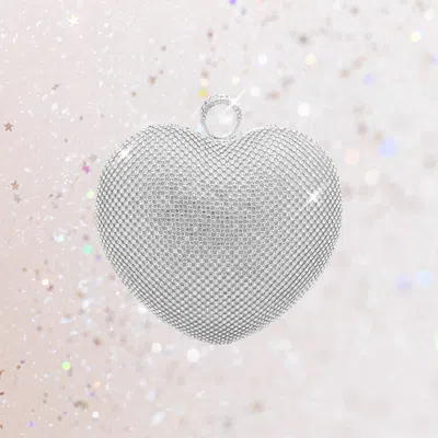 Fashnzfab Rhinestone Embellished Heart Evening Clutch / Crossbody Bag In Multi