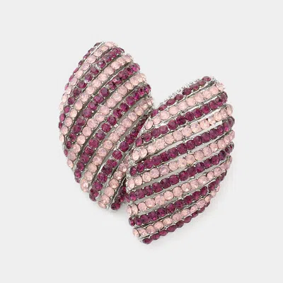 Fashnzfab Rhinestone Embellished Marquise Evening Earrings In Green