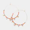 Fashnzfab Rhinestone Embellished Metal Heart Beaded Open Circle Earrings In Multi