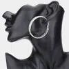 Fashnzfab Rhinestone Embellished Metal Hoop Earrings - Ab, Silver In Metallic