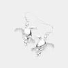 Fashnzfab Rhinestone Embellished Metal Turtle Dangle Earrings In Metallic