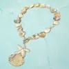 Fashnzfab Rhinestone Embellished Starfish Pearl Seashell Pendant Shell Beaded Statement Necklace In Multi
