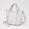 Fashnzfab Rhinestone Embellished Strap Accent Mini Canvas Tote Bag / Crossbody Bag In Multi