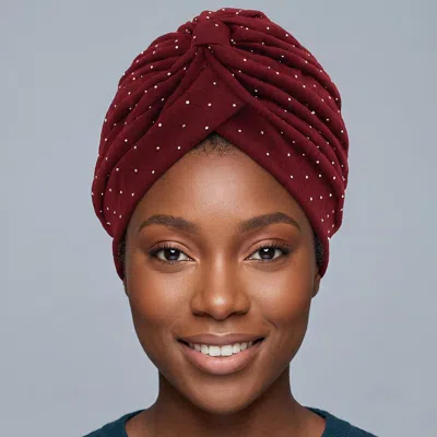 Fashnzfab Rhinestone Embellished Turban Hair Wrap In White