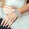 Fashnzfab Rhinestone Evening Bracelet Ab, Silver In Multi
