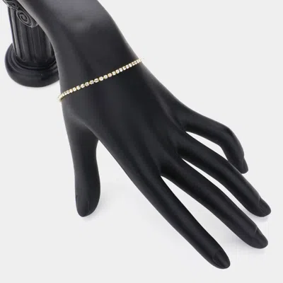 Fashnzfab Rhinestone Evening Tennis Chain Bracelet Clear, Gold In Multi