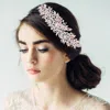 Fashnzfab Rhinestone Floral Leaf Vine Wrap Headpiece In Pink