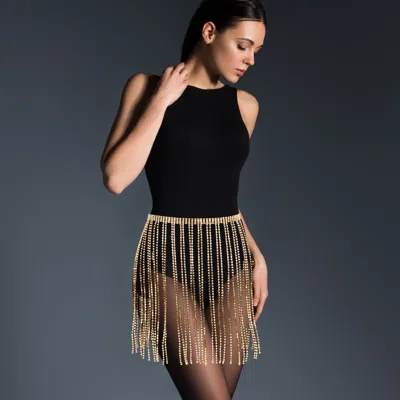 Fashnzfab Rhinestone Fringe Chandelier Skirt Belt / Body Chain In Burgundy