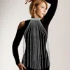Fashnzfab Rhinestone Fringe Dropdown Choker Necklace In Multi