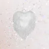 Fashnzfab Rhinestone Fringe Heart Evening Tote / Clutch / Crossbody Bag In Silver