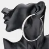 Fashnzfab Rhinestone Hoop Earrings - Ab, Silver In Metallic
