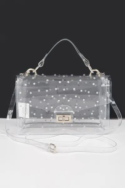 Fashnzfab Rhinestone Hot Fix Clear Bag In Multi