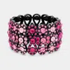 Fashnzfab Rhinestone Infinity Stretch Evening Bracelet Black, Fuchsia, Lt Rose In Multi