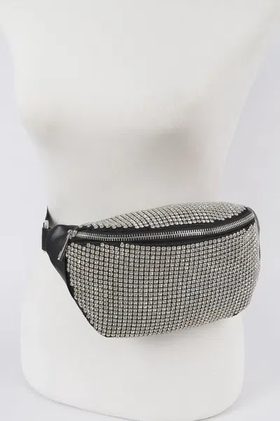 Fashnzfab Rhinestone Mesh Fanny Pack In Multi
