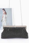 Fashnzfab Rhinestone Party Clutch In Black