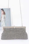 Fashnzfab Rhinestone Party Clutch In Silver