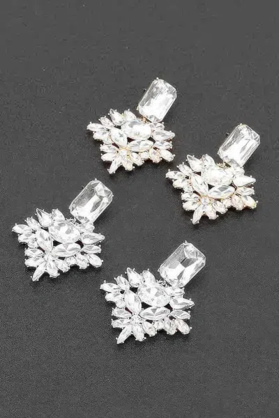 Fashnzfab Rhinestone Party Earring In Metallic