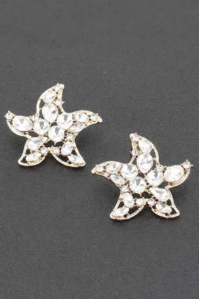 Fashnzfab Rhinestone Party Earring In Neutral