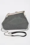 Fashnzfab Rhinestone Party Frame Clutch In Pattern