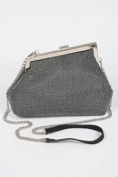 Fashnzfab Rhinestone Party Frame Clutch In Pattern