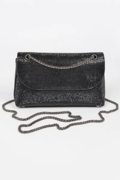 Fashnzfab Rhinestone Party Shoulder Bag In Purple
