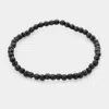 Fashnzfab Rhinestone Pave Ball Stretch Bracelet Gold, Jet Black In Multi