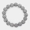 Fashnzfab Rhinestone Pave Ball Stretch Bracelet Gray In Gray