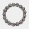 Fashnzfab Rhinestone Pave Ball Stretch Bracelet Hematite In Metallic