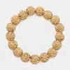 Fashnzfab Rhinestone Pave Ball Stretch Bracelet Lt Col Topaz In Multi