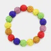 Fashnzfab Rhinestone Pave Ball Stretch Bracelet Multi In Multi